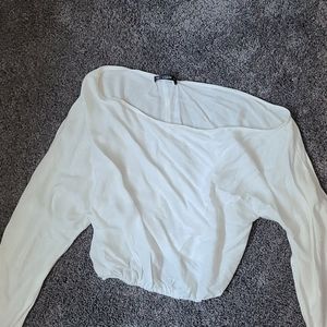White cropped blouse